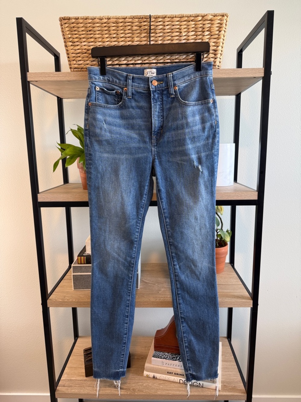 J. Crew 10” Toothpick High-Rise Raw Hem Skinny Jeans, 28 Tall